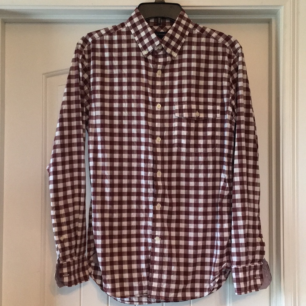 Banana Republic Check Oxford Shirt 14-14 1/2 S